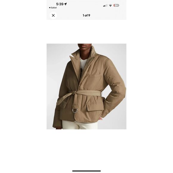 Polo Ralph Lauren $598 Women's Water-Repellent Belted Down Jacket Tan Large NWT - Picture 2 of 8